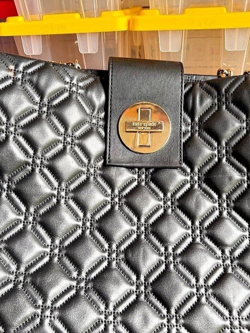 Kate Spade Quilted Shoulder Bag in Black